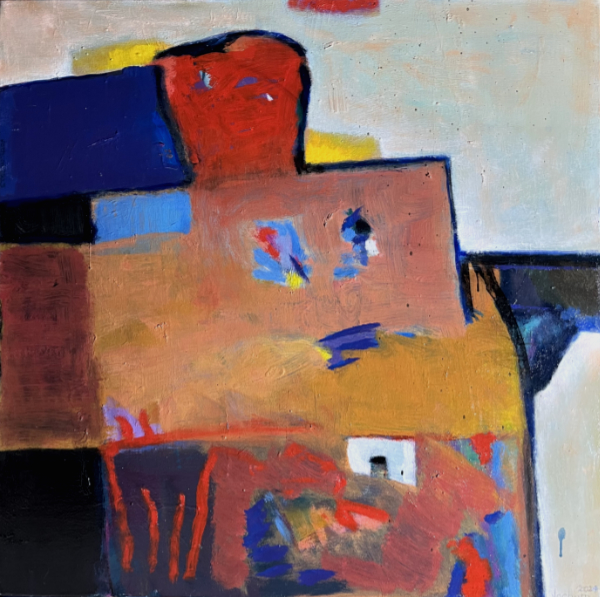 Mann mit rotem Kopf - Öl auf Leinwand - 80 x 80 cm - € 500,-