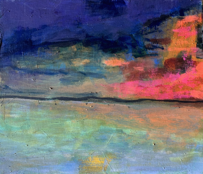 Gewitter am See - Acryl auf Leinwand - 24 x 30 cm - € 400,-