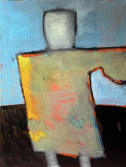 Mann nach links geneigt - Öl auf Leinwand - 60 x 80 cm - Unverkäuflich