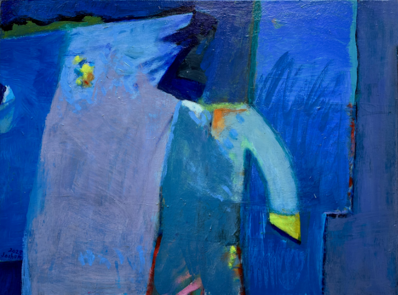 Mann im blauen Raum - Öl auf Leinwand - 60 x 80 - € 500,-