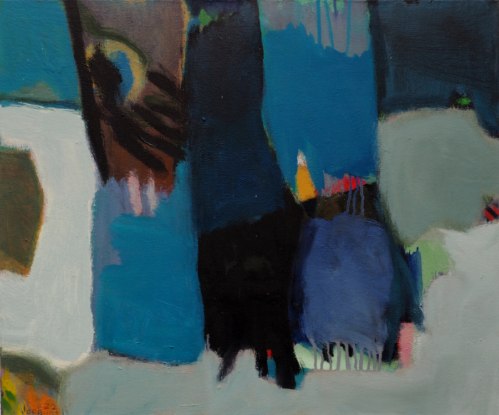 "Drei Figuren am See" - Öl auf Leinwand 50 x 60 cm