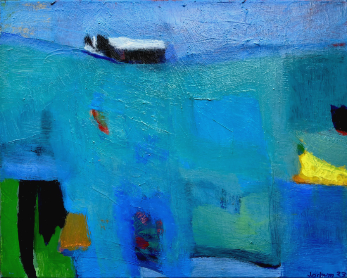 Das schwarze Haus am Horizont - Öl auf Leinwand - 40 x 50 - € 450,-