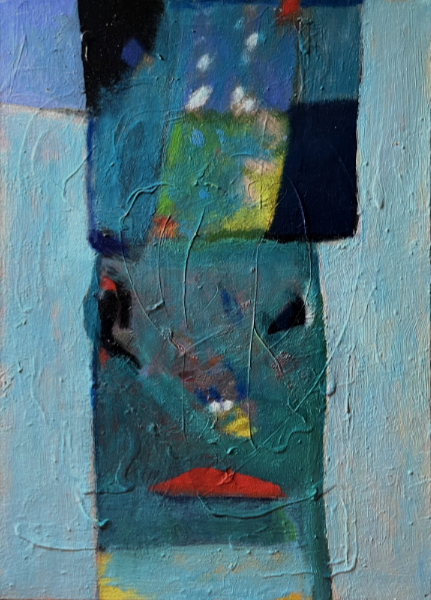 Mit einem seltsamen Hut  - Öl auf Leinwand - 50 x 70 cm - € 500,-