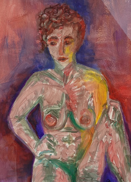 © Alice Schütte | Titel „Zwielicht 1 Femme“ | Größe 64x54 cm | Gouache / Filzstift | Nr. 10-53280