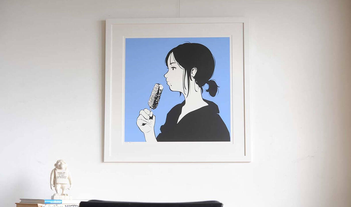高い素材 Backside works.(バックサイドワークス）竹下聖夏を額装しました 版画