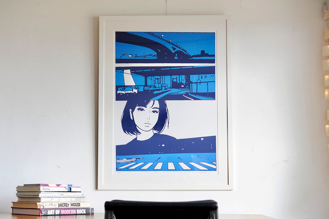 作品はポスカサイズ❗手作り額付きシルクスクリーン応用絵画 作品はポスカサイズ❗手作り額付きシルクスクリーン応用絵画
