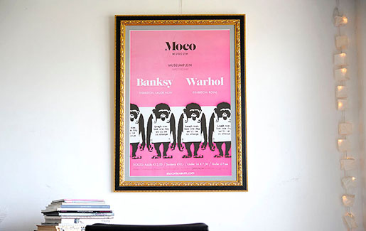 BanksyのMoco Museum - Exhibition Posterを額装しました