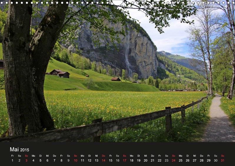 Lauterbrunnen, Blick auf Staubbachfall, Berner Oberland