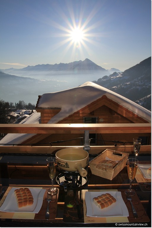 Fondue zum Sonnenuntergang geniessen...