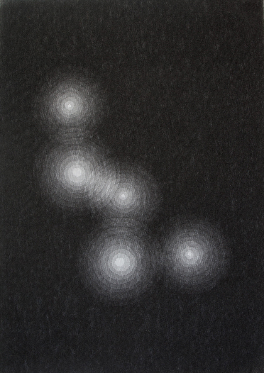CASSIOPEA - 2014 - cm. 82 x 58 - 12 strati di tulle nero incisi a mano