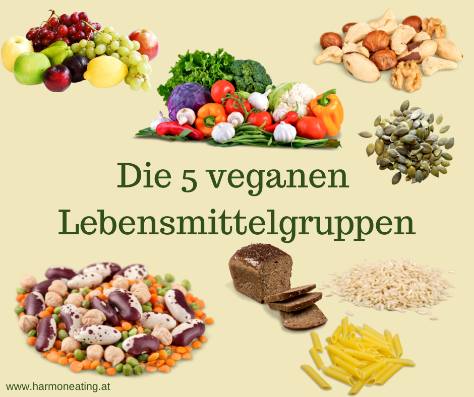 Die 5 veganen Lebensmittelgruppen