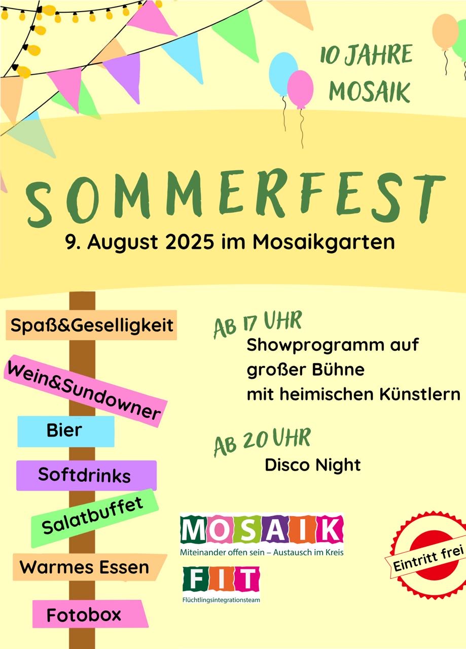 Sommerfest 10 Jahre MOSAIK