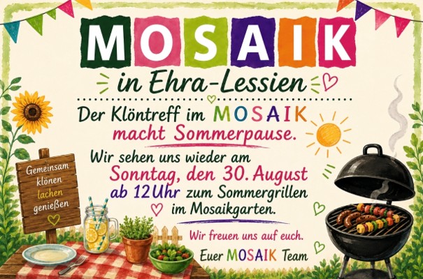 Der KLÖNTREFF im MOSAIK macht Sommerpause