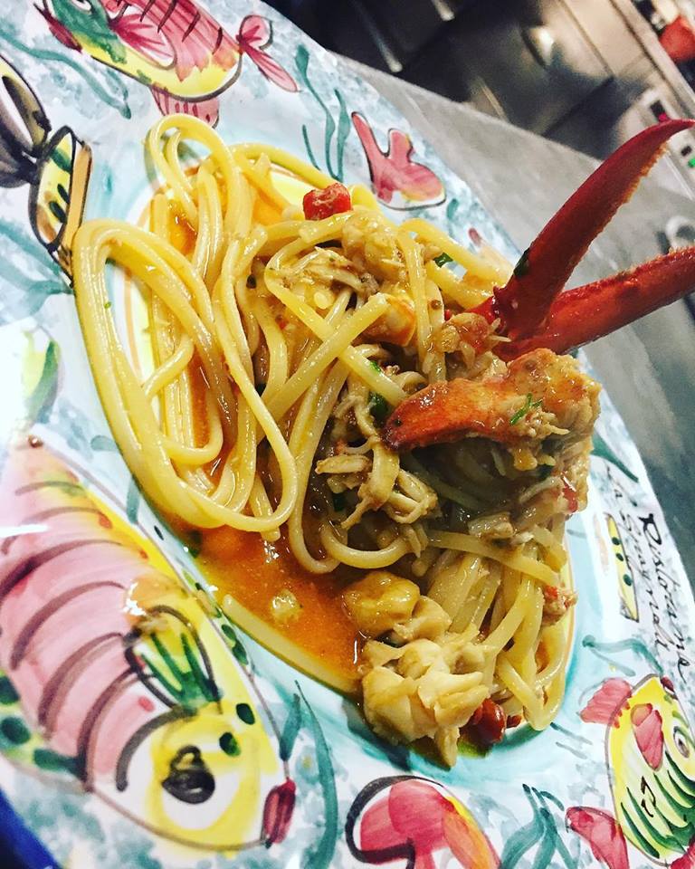 Linguine con astice spolpato