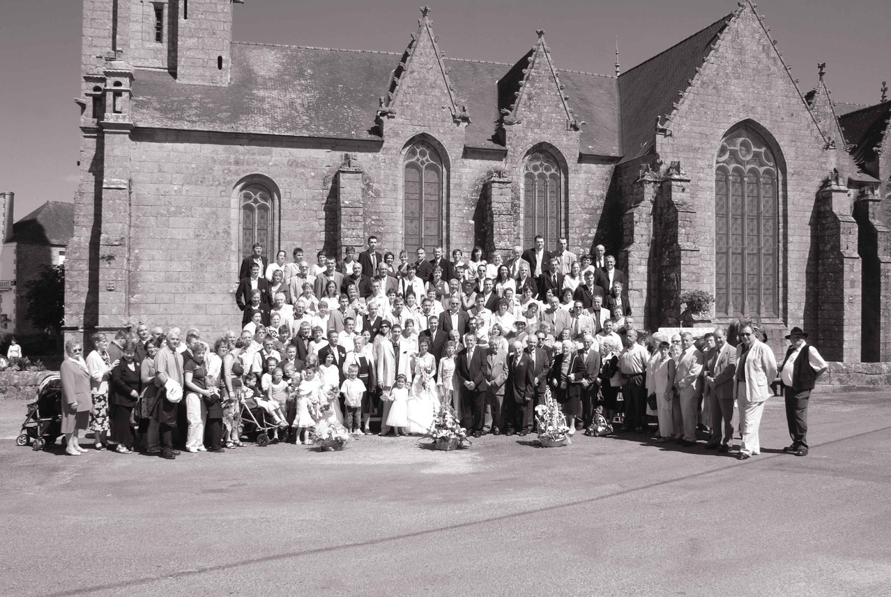 groupe mariage noir et blanc argentique 