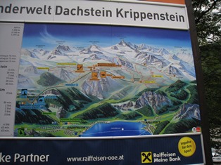 ダッハシュタイン山塊のマップ