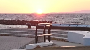 津軽海峡に沈む太陽