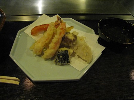 大都会で注文した天ぷら（１５．５０ユーロ）