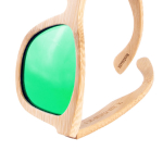 Bambus Sonnenbrille mit grünen Linsen