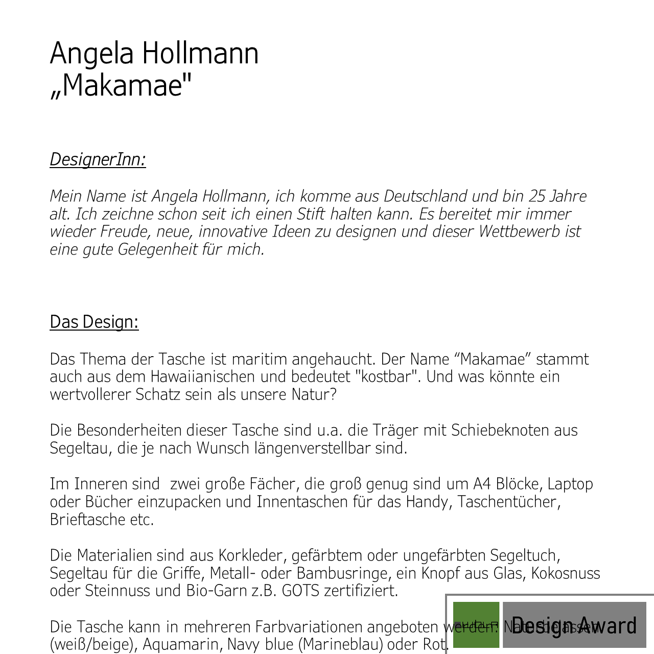 WOLA Design Award 2022 - Angela Hollmann - Makamae2