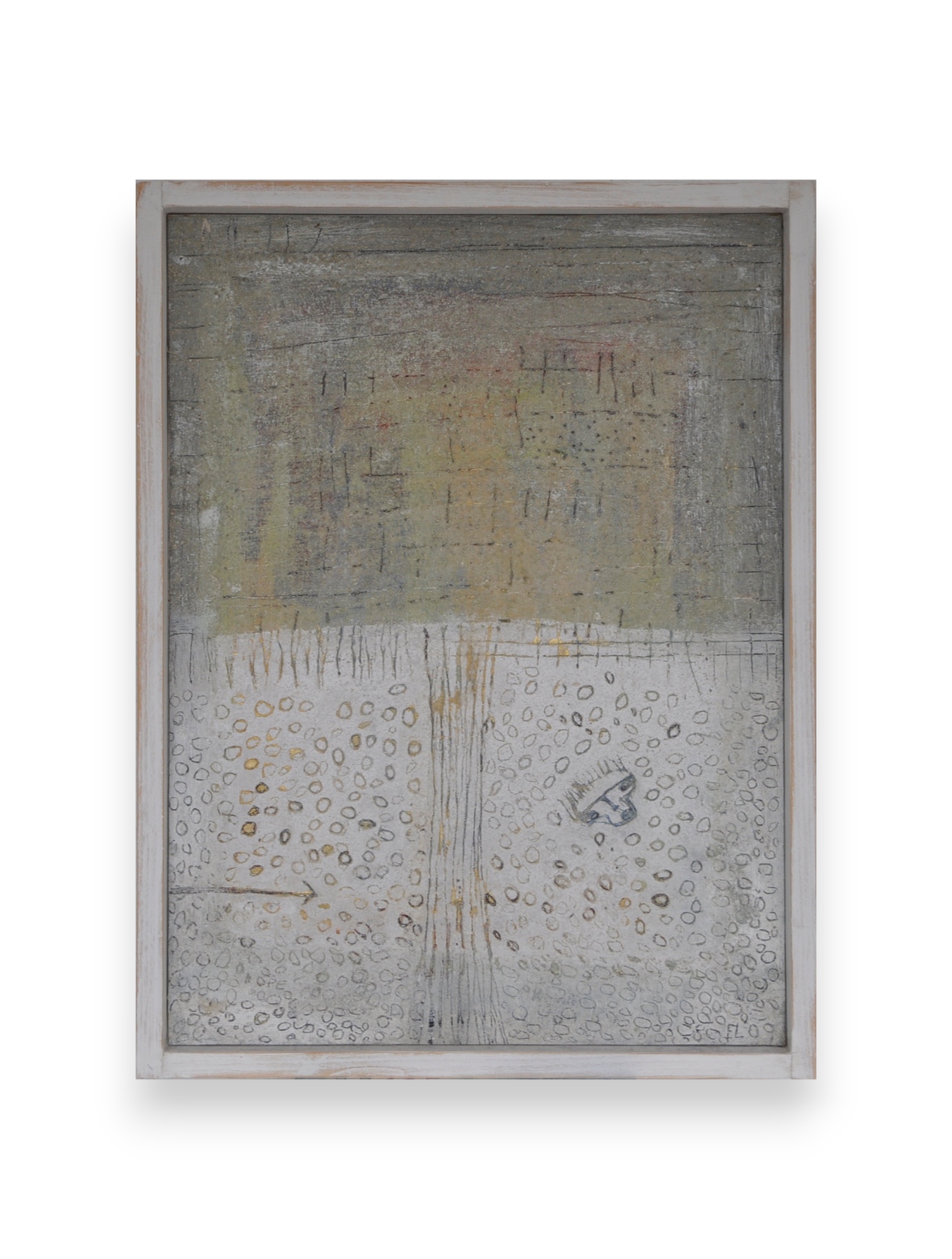 The BHT /Heads series - n° 1, , 2009, acrylic, marble, resin, gold, silver on canvas, 53 x 37 cm