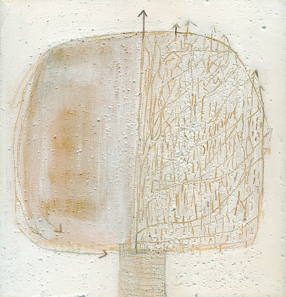 The Beautiful Healing Tree - in the Snow Storm III, 2014, mixed media on canvas, 24 x 25 cm