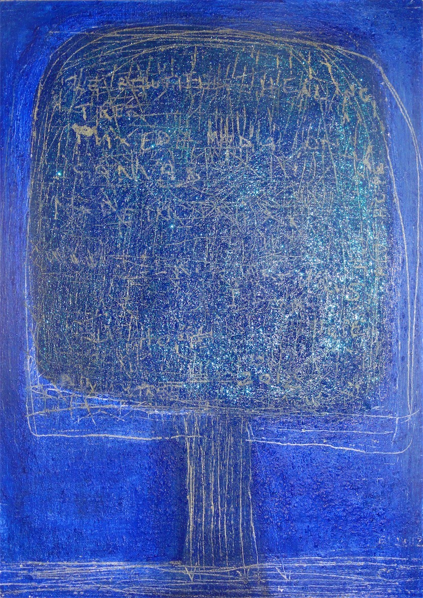 The Beautiful Healing Tree - Blu II,  2012, mixed media on canvas, 33 x 24 cm