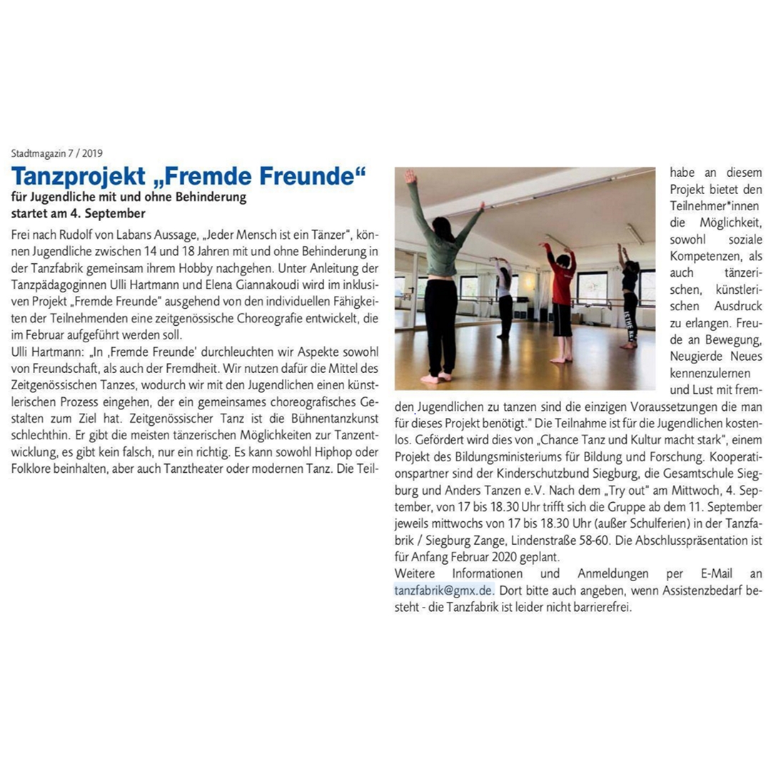 Stadtmagazin Siegburg Artikel