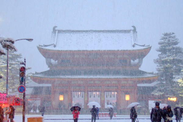 2015年1月雪の平安神宮