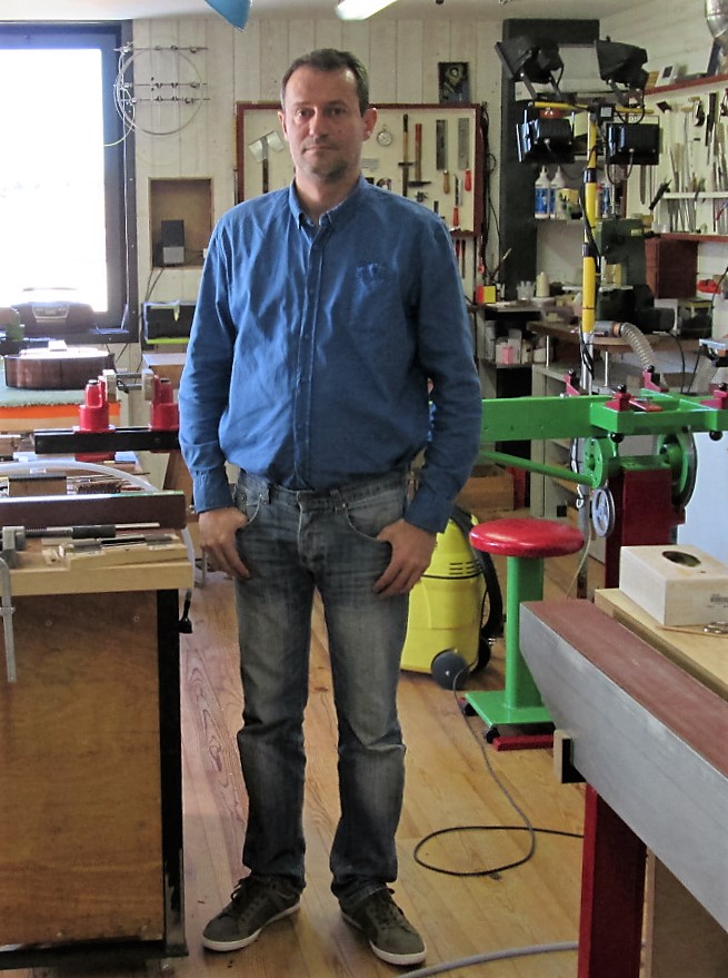 Hervé Lahoun posing in the workshop