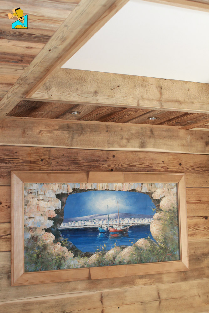 Plafond en vieux dans une chambre verchaix samoens concept bois