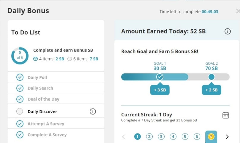 Swagbucks Daily Goals