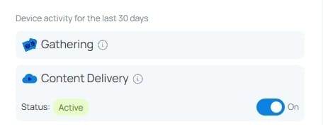 Honeygain Content Delivery Status - Active
