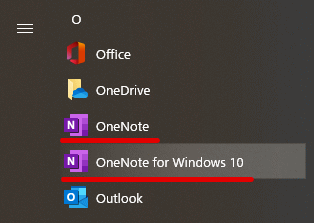 onenote02:OneNote vs. OneNote for Windows 10