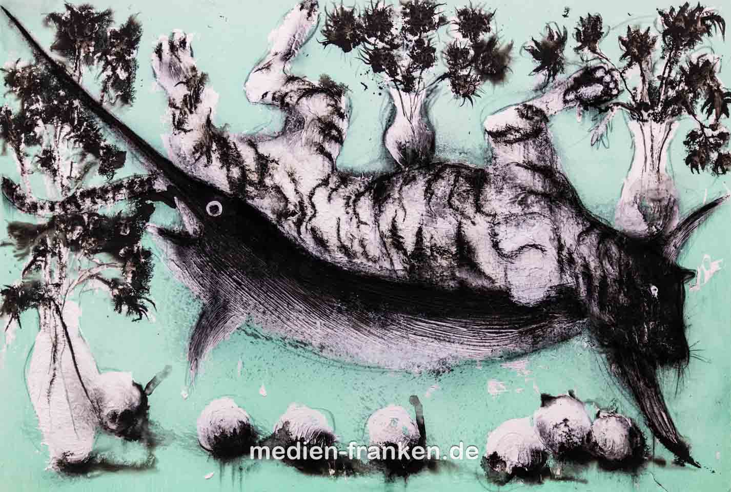 Grisaille mit Tiger und Schwertfisch, Miquel Barceló: Vida y Muerte