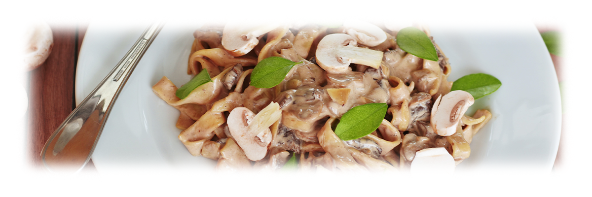 Rezeptidee: Nudeln mit Champignon-Sauce