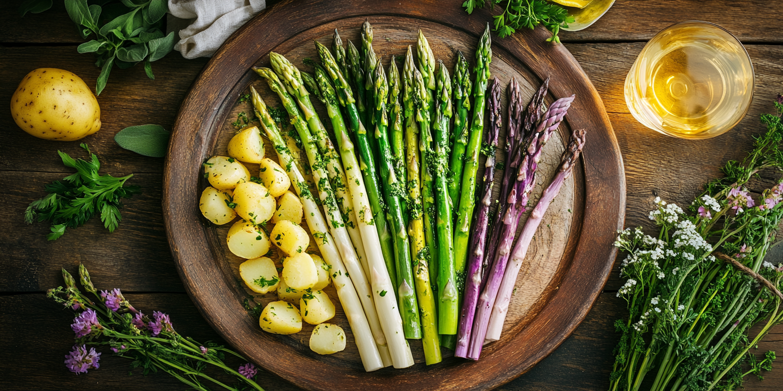 Spargelzeit ist da – Frühlingsgenuss in Grün, Weiß & Violett