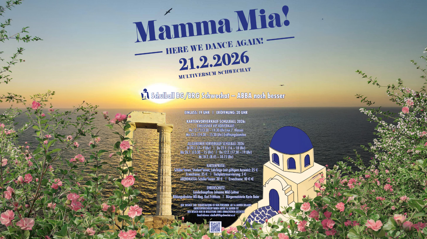 Mamma Mia! Sichern Sie sich jetzt Tickets für den Schulball des BG Schwechat
