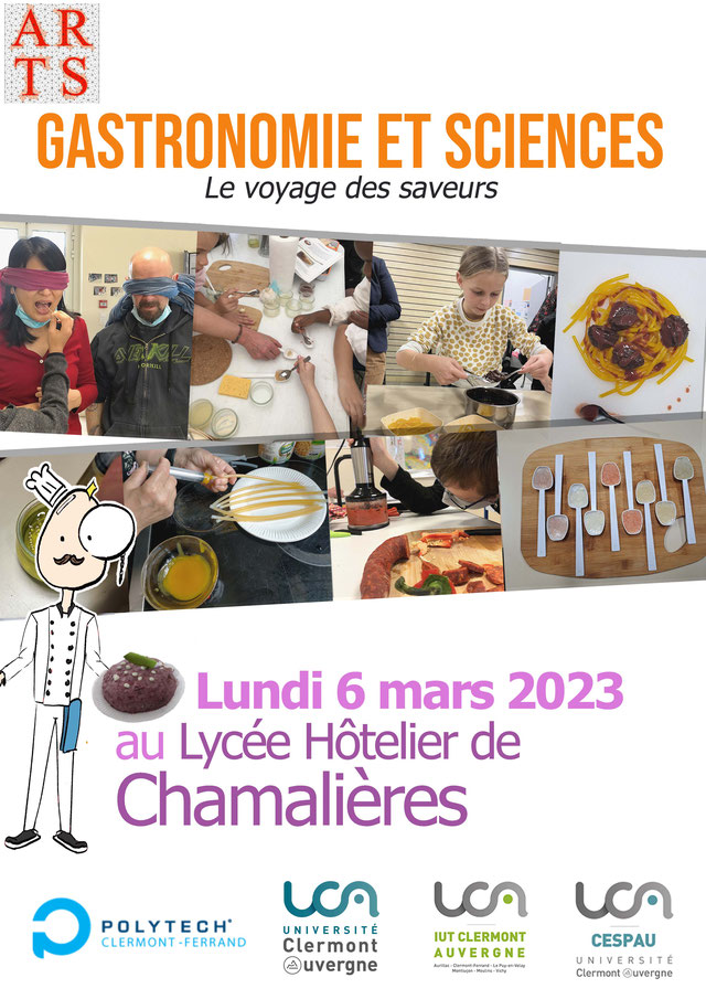 Gastronomie et Sciences, "Le voyage des saveurs", le 6 mars 2023 au Lycée Hôtelier de Chamalières