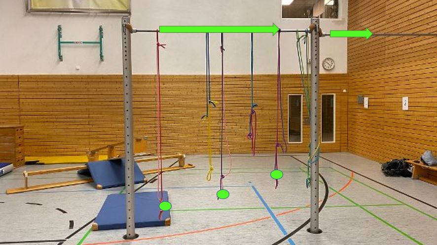 Station 9: nutze die Seile um rüber zu kommen 