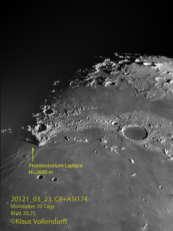 Sinus Iridum mit Promontorium Laplace