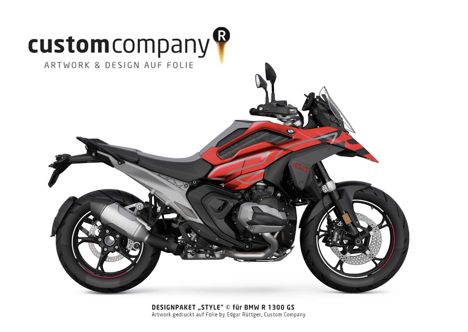 BMW R1300GS Design STYLE RED auf Folie by Custom Company inkl. Folierung 