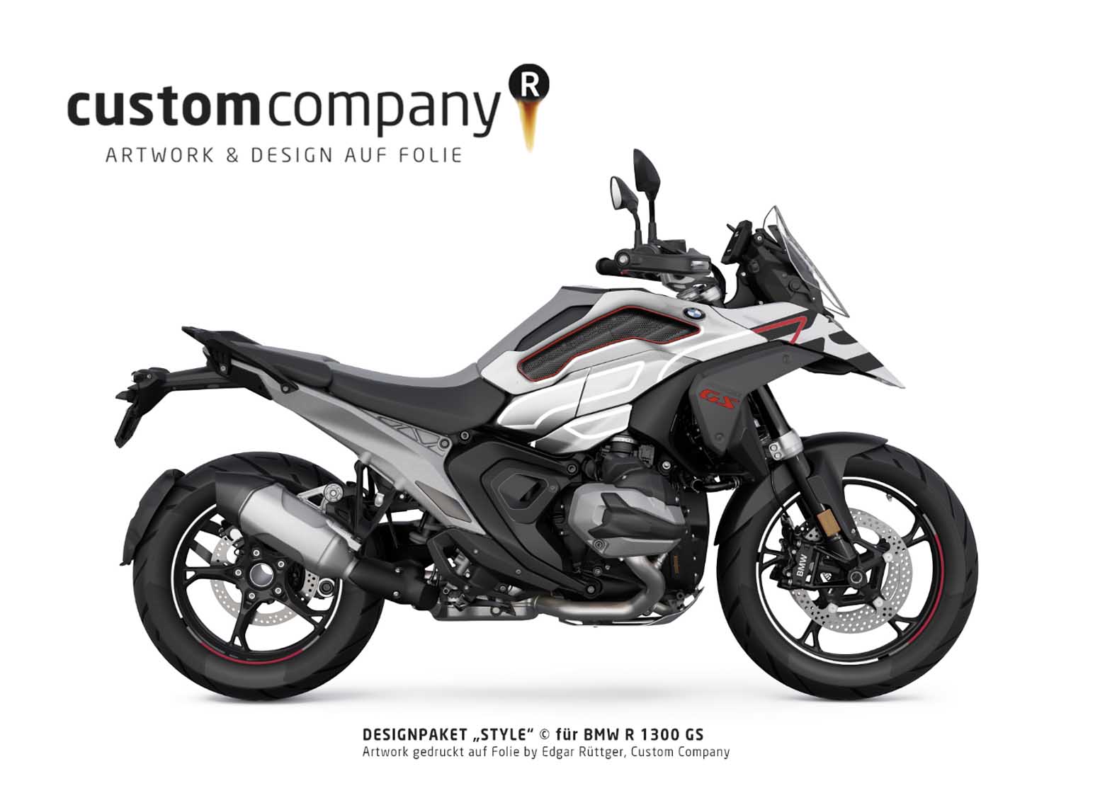 BMW R1300GS Design STYLE White auf Folie by Custom Company inkl. Folierung