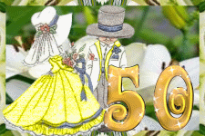 Blumenranke Danksagungskarten Goldene Hochzeit