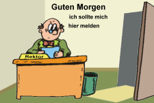 Guten Morgen, ich soll mich hier melden.