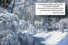 Und träumt der Winter noch so sehr mit trotzigen Gebärden und streut er Eis und Schnee umher, es muss doch Frühling werden.