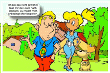 Ich bin das nicht gewohnt, dass mir die Leute nachschauen. Du musst mich unbedingt öfter begleiten.