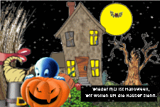 Wieder mal ist Halloween, wir wollen um die Häuser ziehn.