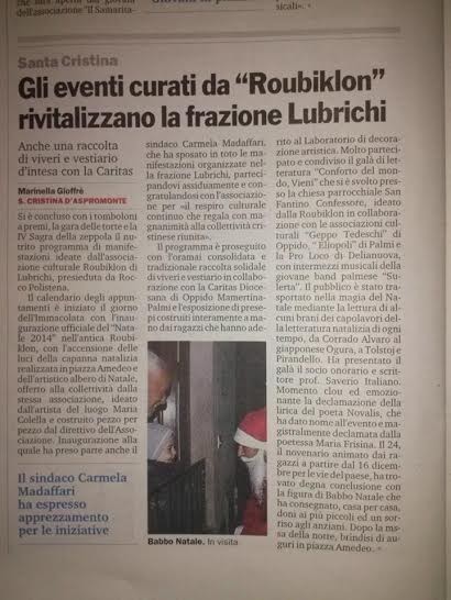 Gazzetta del sud, 31 dicembre 2014