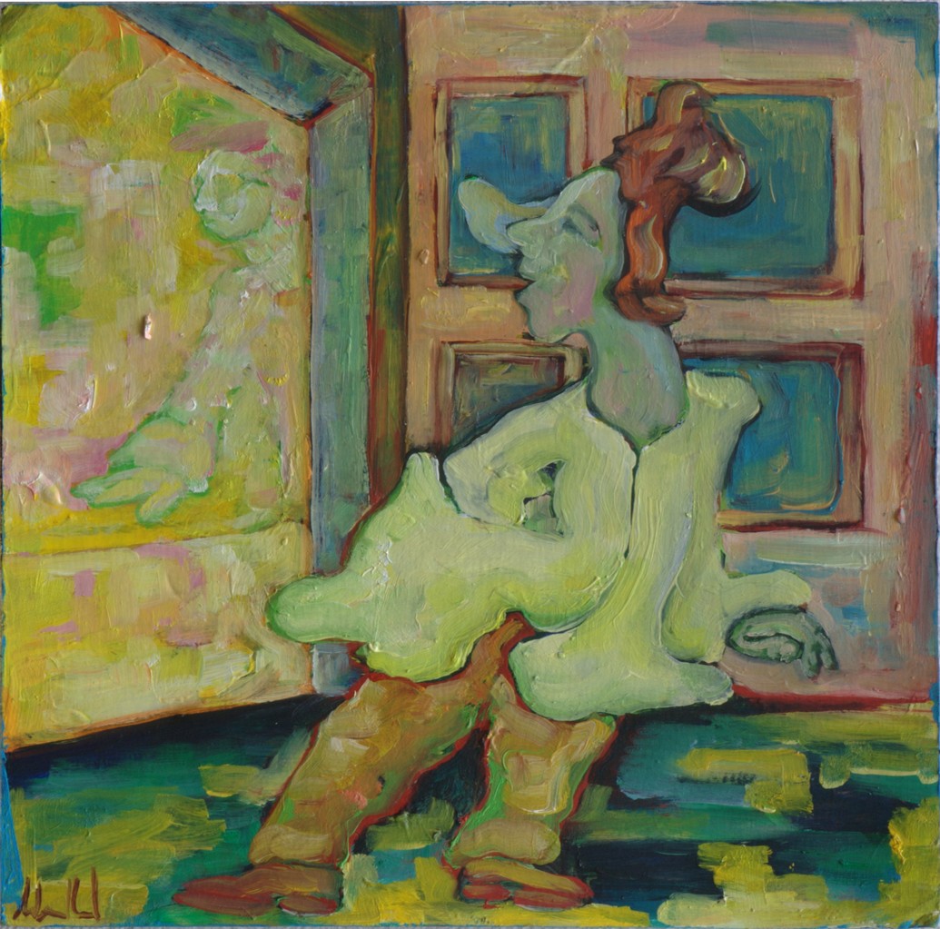 Hammershoj · 2012, Acryl, Öl auf Pappe, 22 x 22 cm